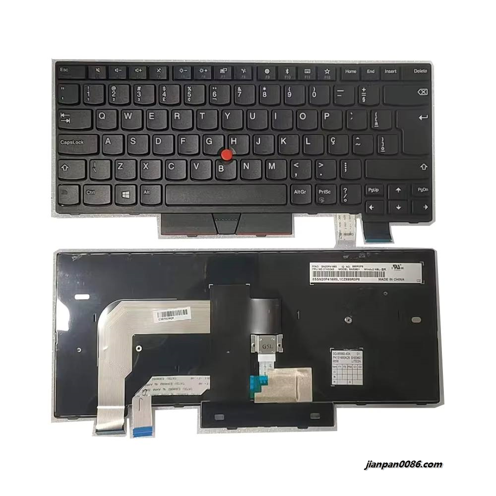 Picture of Original New Brazil Layout For Lenovo Thinkpad T470 T480 NoBacklight With Point Stick Laptop Keyboard Original  PK131693A29 4PTDH3745