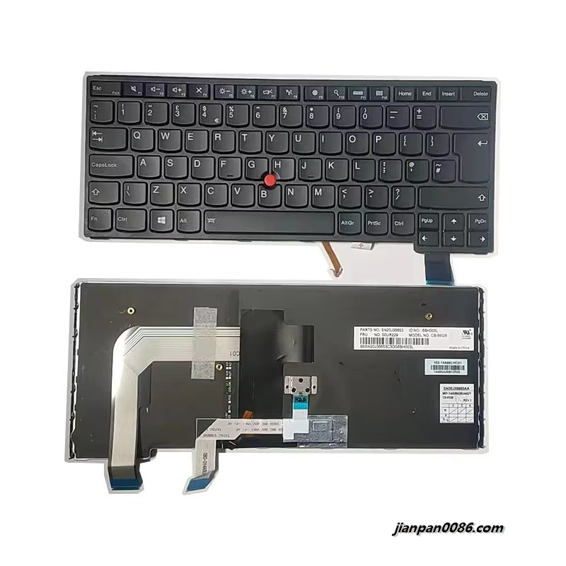 Picture of Original New UK Language For IBM Thinkpad S3 YOGA14 Black Backlight Laptop Keyboard 00UR229 6PTDH9761 With Point Stick