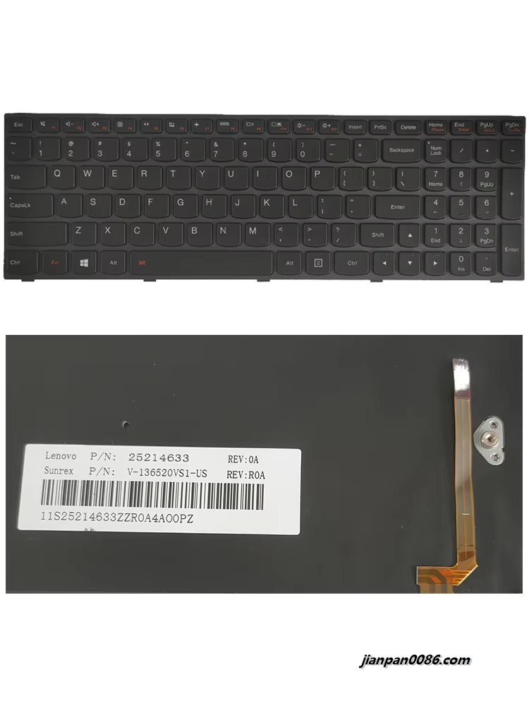 Picture of Oraginal New US Language For Lenovo G50 Black Backlit Laptop Keyboard FRU 25214663 V-136520VS1-US