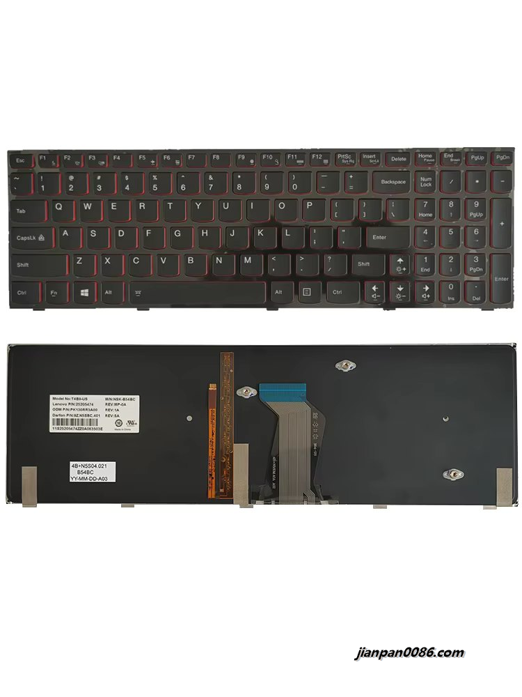 Picture of Oraginal New US Language For Lenovo Y590 Y500 Y510P Backlit Laptop Keyboard 25205474 PK130RR3A00