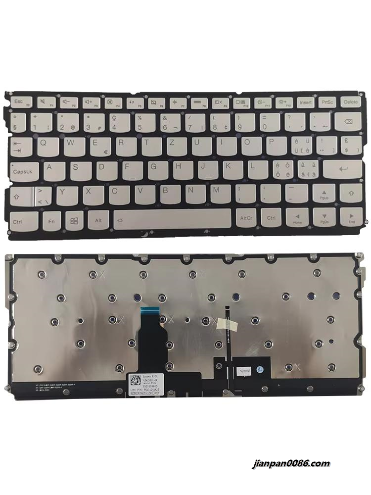 Picture of Oraginal New For Lenovo Yoga 900S Swiss Language Backlit Laptop Silver Keyboard V154120BK1-SW SN20K09905 PK131041A25