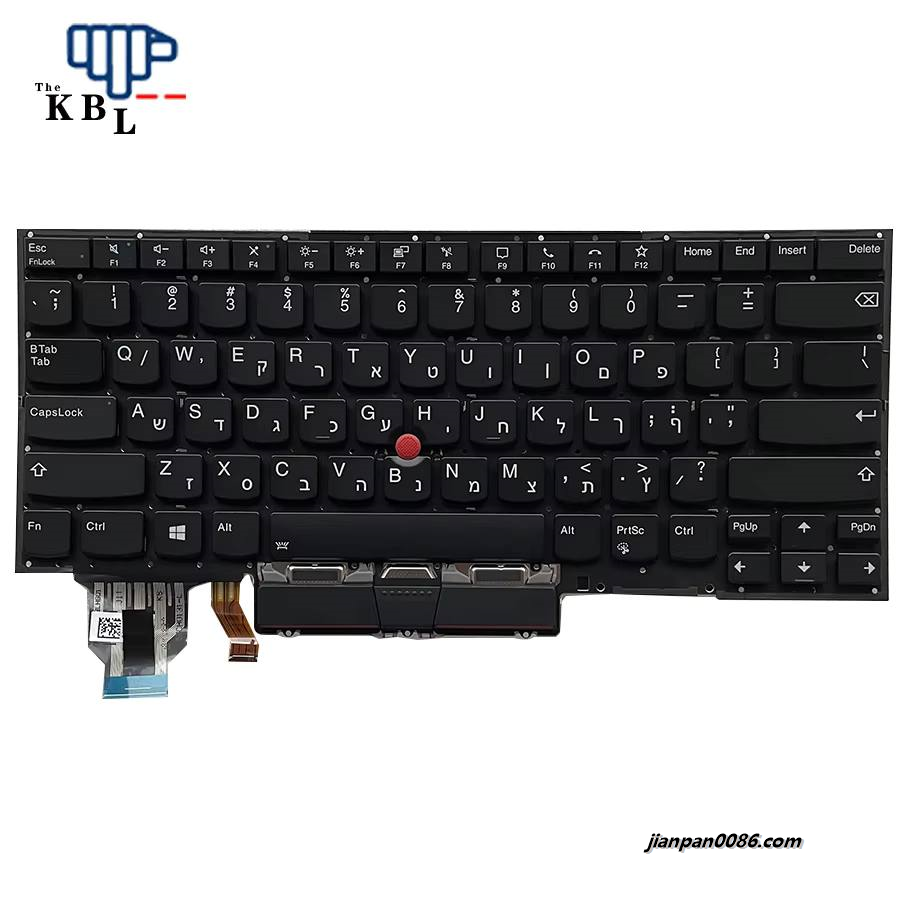 Picture of Oraginal 9552 New For Lenovo Thinkpad X1 Carbon 8th Gen 2020 Hebrew Language Backlit Black (No Frame)Laptop Keyboard 4PE556