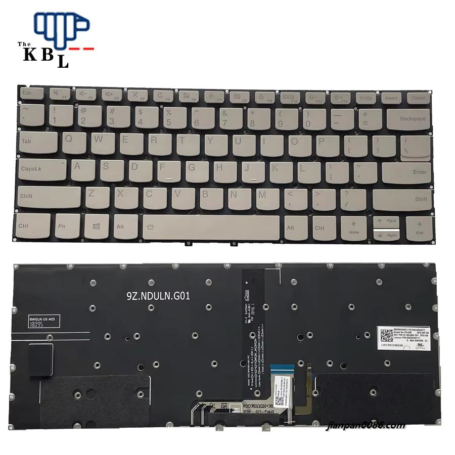 Picture of Original New For Lenovo Yoga C930 US Language Silver Backlit Black Laptop Keyboard SN20Q88117  9224E535