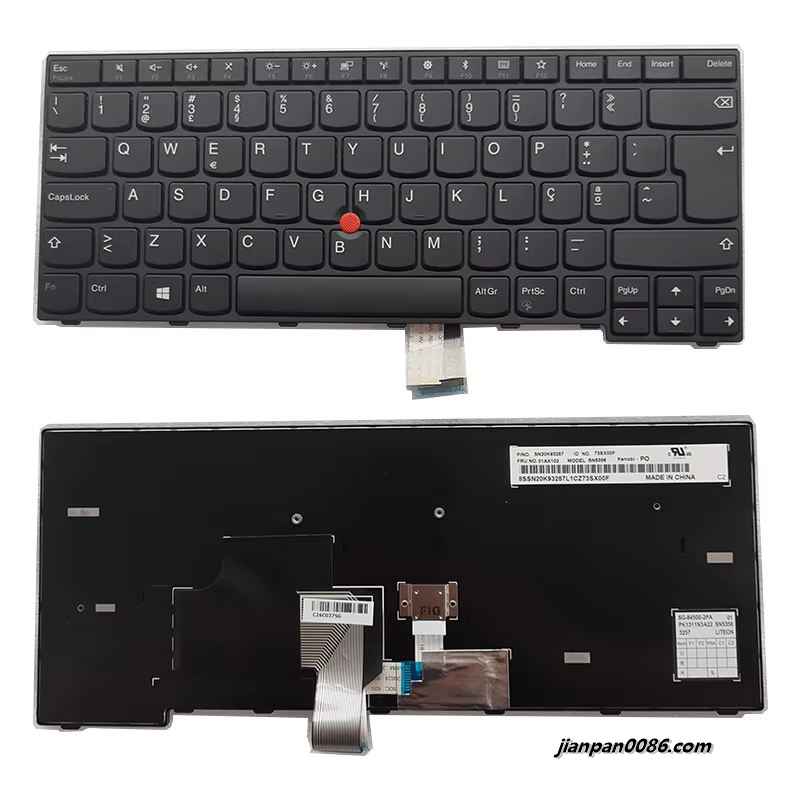 Picture of Original New Portugue Layout For Lenovo Thinkpad E470 E470C E475 NoBacklight Laptop Keyboard Original SN20K93257 1P10085