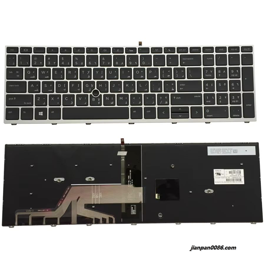 Picture of Original New Arabic Language For HP Probook 650 G5 650 G4  655 G5 Black Backlight Laptop Keyboard WIth Point Stick SG-87840-3NA
