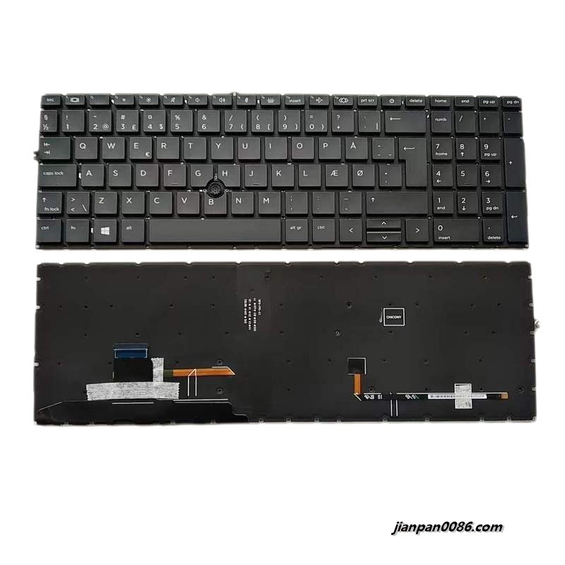 Picture of Original New DK Denmark Layout For HP 840 G7 Laptop Black Backlight Keyboard SG-A2140-2KA SN9191BL32 C144 26313