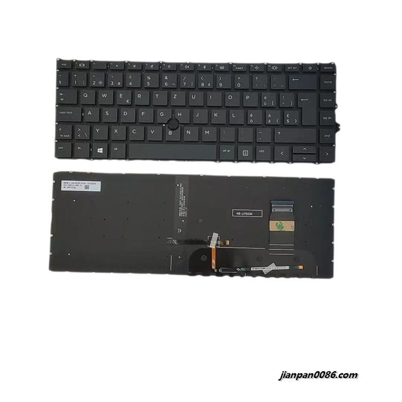 Picture of Original New Swiss  Layout For HP 840 G7 Laptop Black Backlight Keyboard SG-2140-2XA SN9191BL2 16542 7PTDH4442