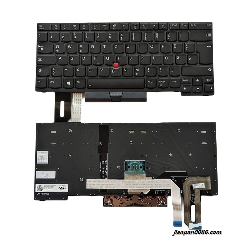 Picture of Genuine New Germany Layout For Lenovo Thinkpad E480 T480S L480 T490 E490 L390 Yoga L490 P43s Backlight Laptop Keyboard SG-95340-2DA SN5387BL PK131J51B11 FRU NO.5N20V43915 A368 