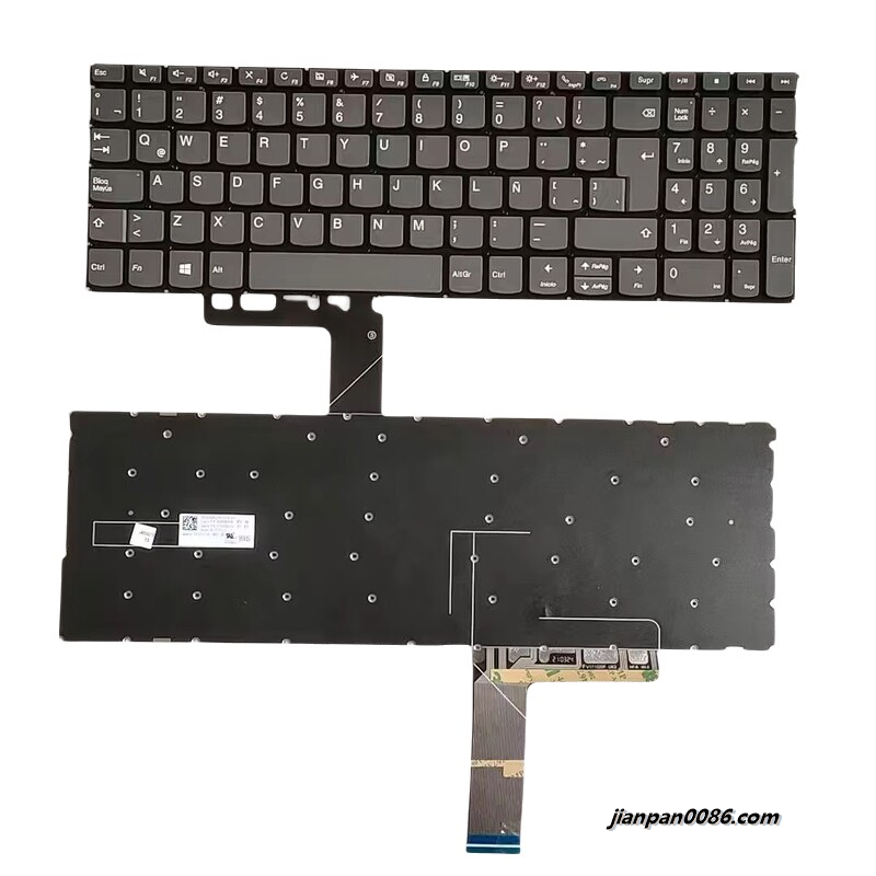 Picture of Original New Latin Layout For Lenovo C740-15 Laptop Grey NoBacklight Keyboard V171020AK2-LA 16904 91PTDH5377