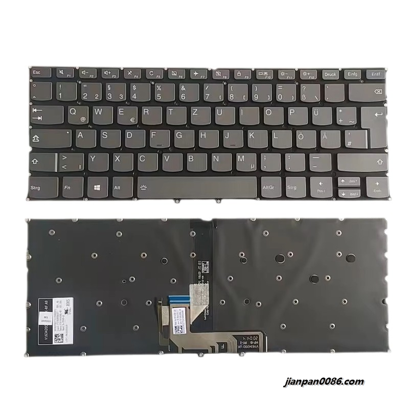 Picture of Original New Germany Language For Lenovo Yoga 940-13 Grey Backlight Laptop Keyboard PK131ED1A19 V163420DK1-GR 16727 