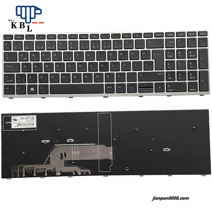 Picture of Original New Turkey Language For HP Probook 450 G5 455 G5 470 G5 Black Laptop Keyboard  (Silver Frame) SG-87820-28A  2PE647