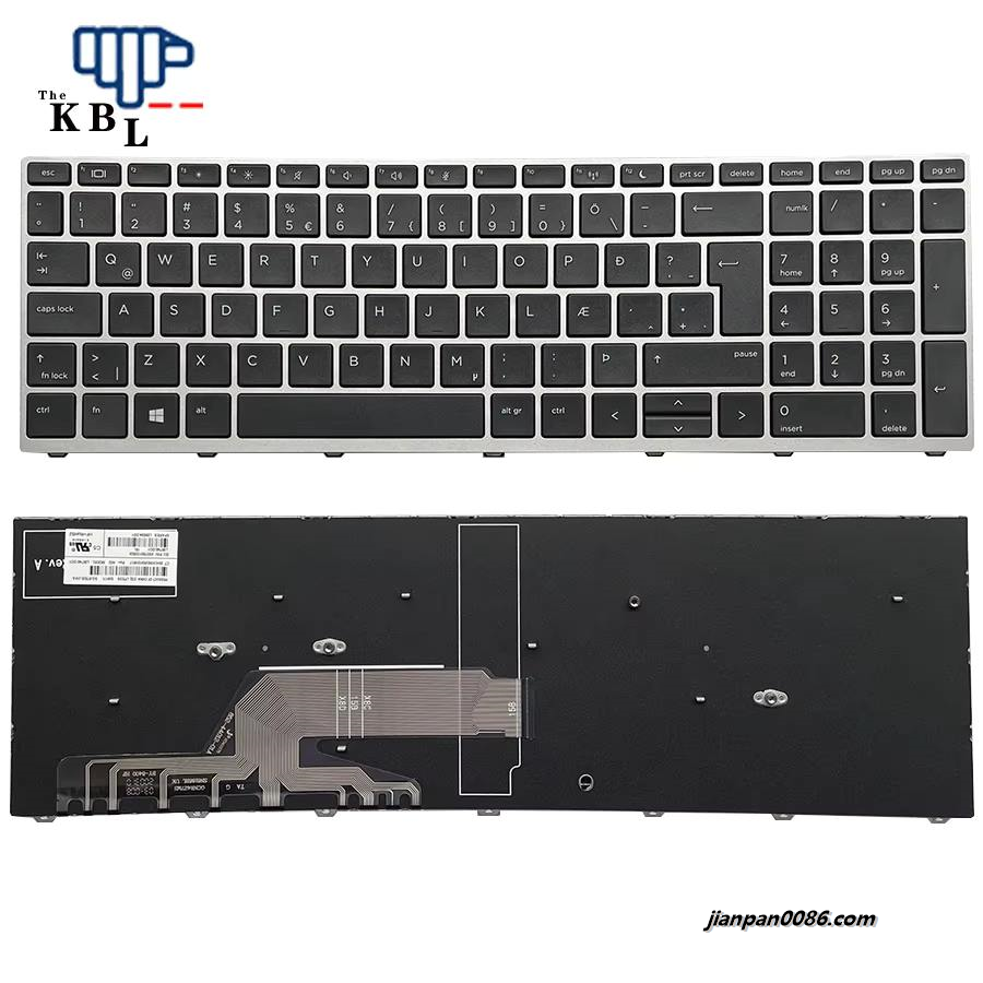 Picture of Original New Iceland Language For HP Probook 450 G5 455 470 G5 Black Laptop Keyboard  (Silver Frame)SG-87820-2WA 2PE647