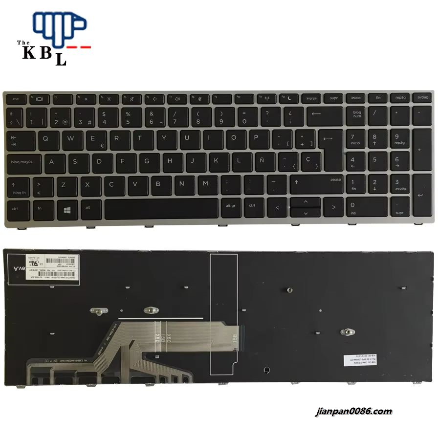 Picture of New Spanish Language For HP Probook 450 G5 455 470 G5 Black Laptop Keyboard (Silver Frame)SG-87820-2EA SN9171 1PE287