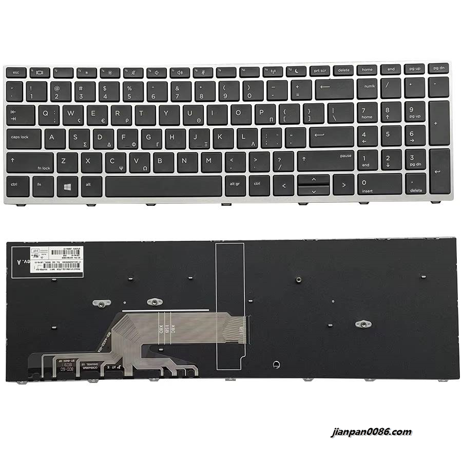 Picture of Original New Greece Language For HP Probook 450 G5 455 G5 470 G5 Black Laptop Keyboard  (Silver Frame) SG-87820-X2A 2PE647