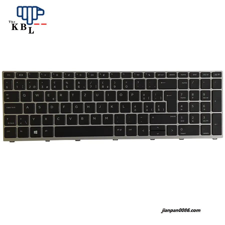 Picture of Original New Swiss Language For HP Probook 450 G5 455 470 G5 Black Nobacklit Laptop Keyboard (Silver Frame) SG-87820-2XA SN9171 1PE287