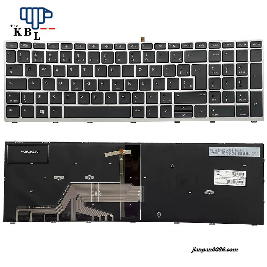 Picture of Original New Brazil Language For HP Probook 450 G5 455 G5 470 G5 Black Backlight Laptop Keyboard  Sg-87830-40A Sn9171Bl L00739-201 10942
