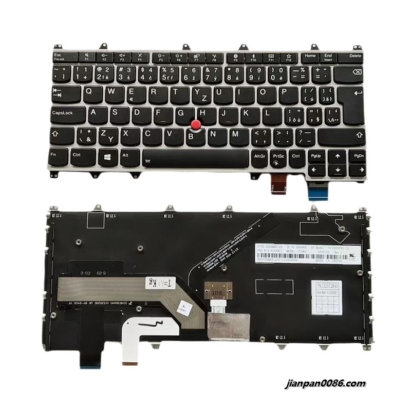 Picture of Original New Czech Language For Lenovo Thinkpad  Yoga 260 Silver Backlit Laptop Keyboard 16938 CS PK1325T2B40 6PTDH4951