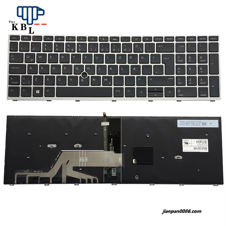 Picture of Original New Iceland Language For HP Probook 650 G5 650 G4 Black Backlight Laptop Keyboard WIth Point Stick SG-87840-2WA 2PE647