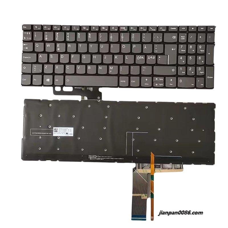 Picture of Original New NE NorthEurope Layout For Lenovo C740-15 Laptop Grey Backlight Keyboard V171020BK2-NE PK131FH2A27 16809 10PTDH5404