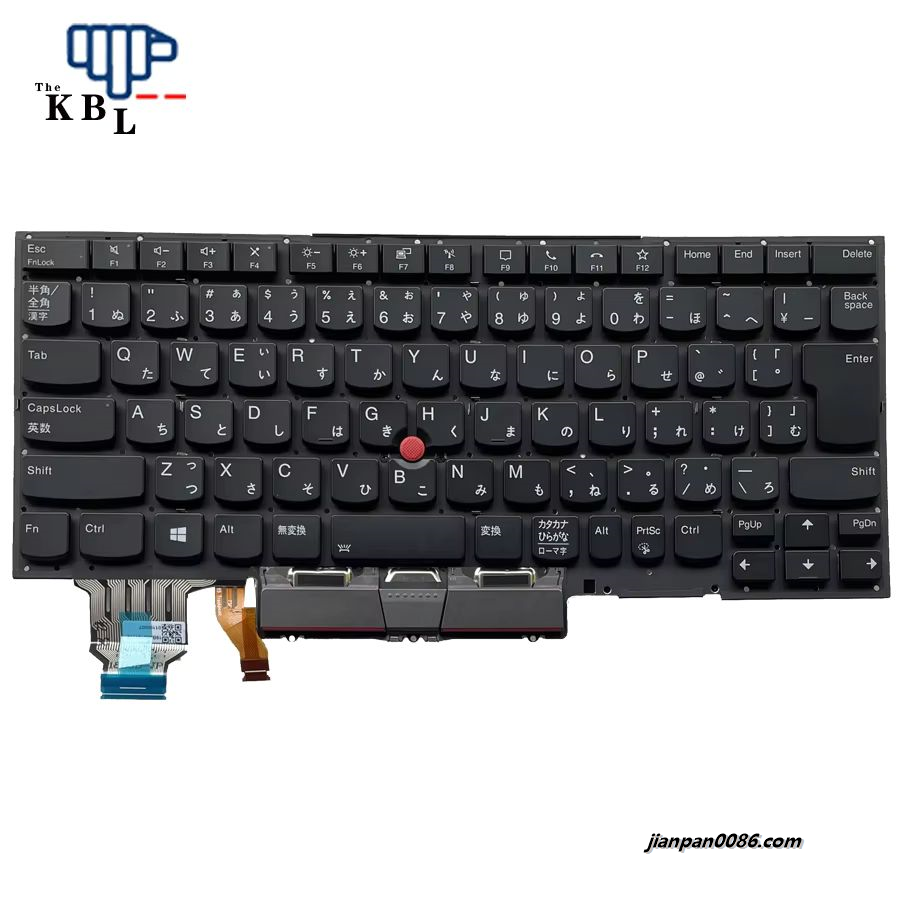 Picture of Original New For Lenovo Thinkpad X1 Carbon 8th Gen 2020 Japanese Language Backlit Black Laptop Keyboard(Silver L/R Key) SN20W73832 15PE55