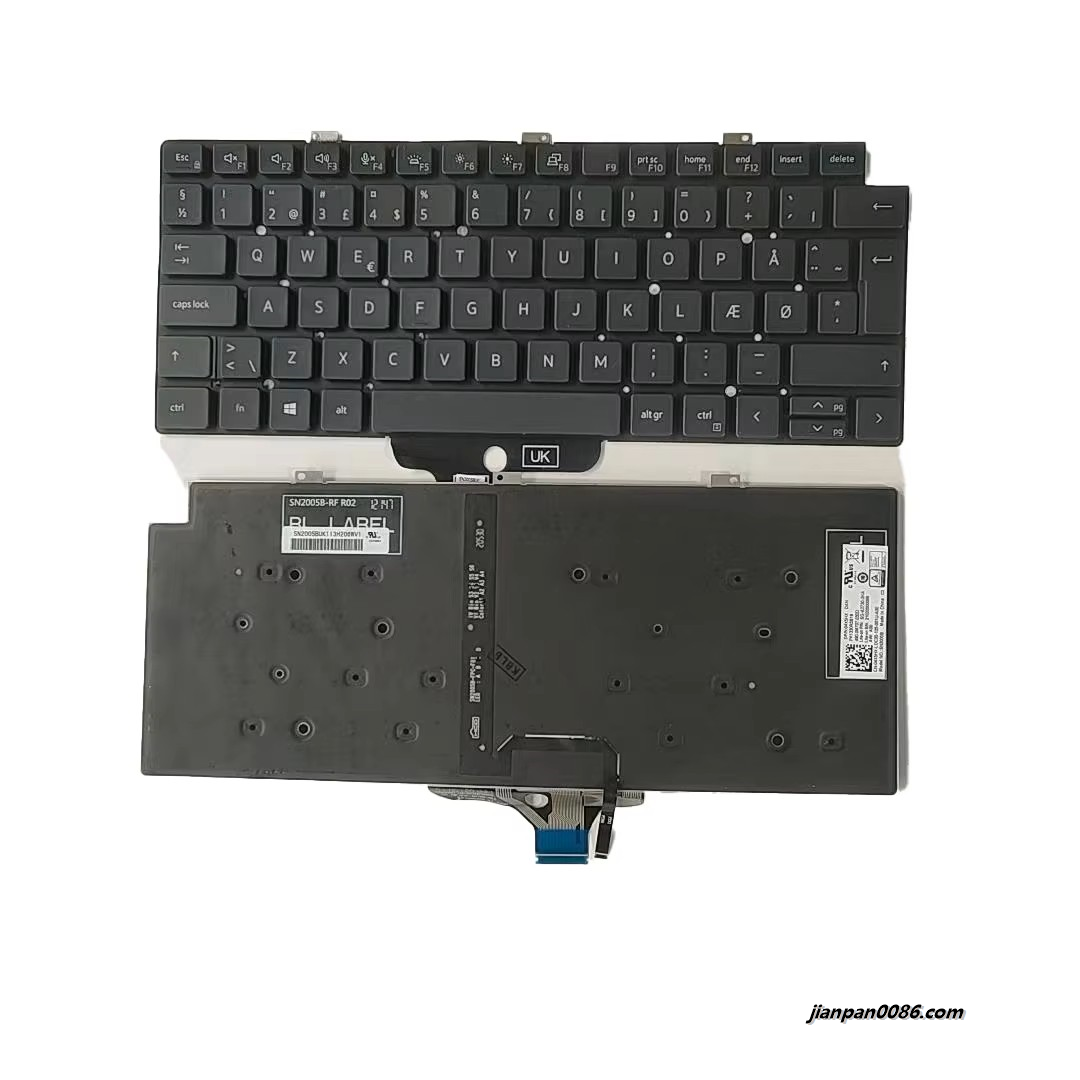 Picture of Original New Danish Language For Dell Latitude 7320 Black Backlight Laptop Keyboard SG-B2730-2KA SN2005B PK1330R3B18 DP/N:04X5HX A531 19171