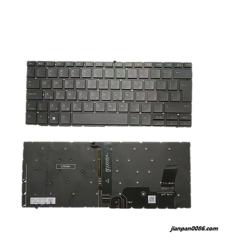 Picture of Original New Hebrew Language For HP 840 G9 Black Backlit Laptop Keyboard SG-B1020-2TA SN1A90B1 TDH9303 SG-B1010-2TA SN1A90B A597