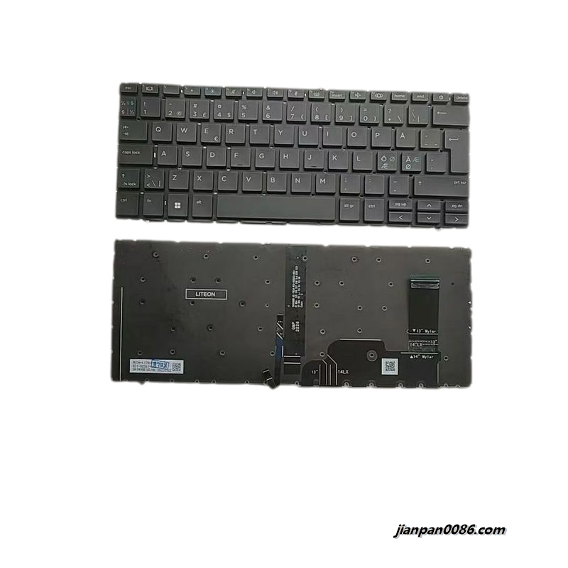 Picture of Original New Denmark Language For HP 840 G9 Black Backlit Laptop Keyboard SG-B1010-79A SN1A90B  A741