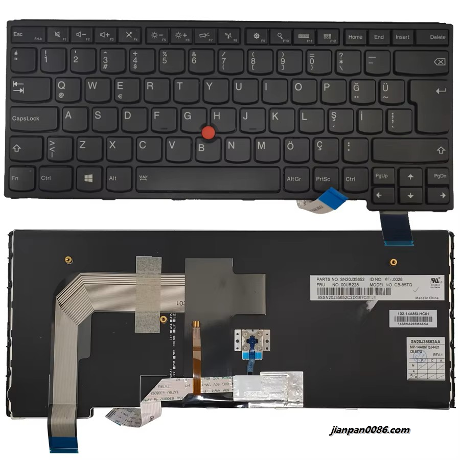 Picture of Original New Turkey Language For IBM Thinkpad S3 YOGA 14 Black Backlight Laptop Keyboard 9Z.NBSBW.00T FRU NO.00HW828 TDH9453 MP-14A86TQJ442 2P7793