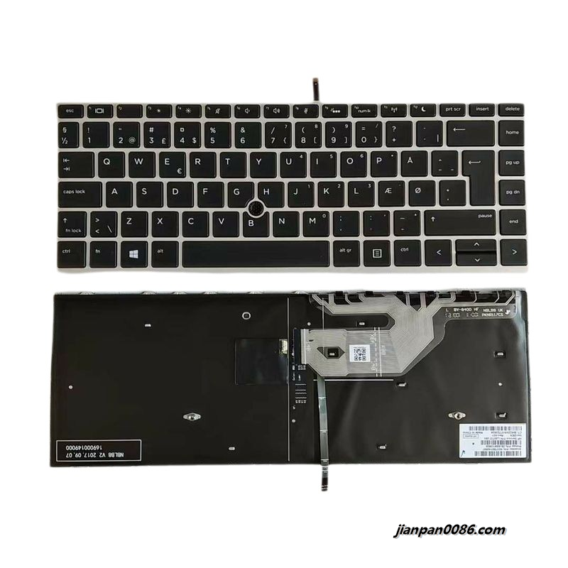 Picture of Original New DK Language For HP ProBook 640 G4 440 G4 440 G5 Silver Backlight Laptop Keyboard PointStick TDH4364