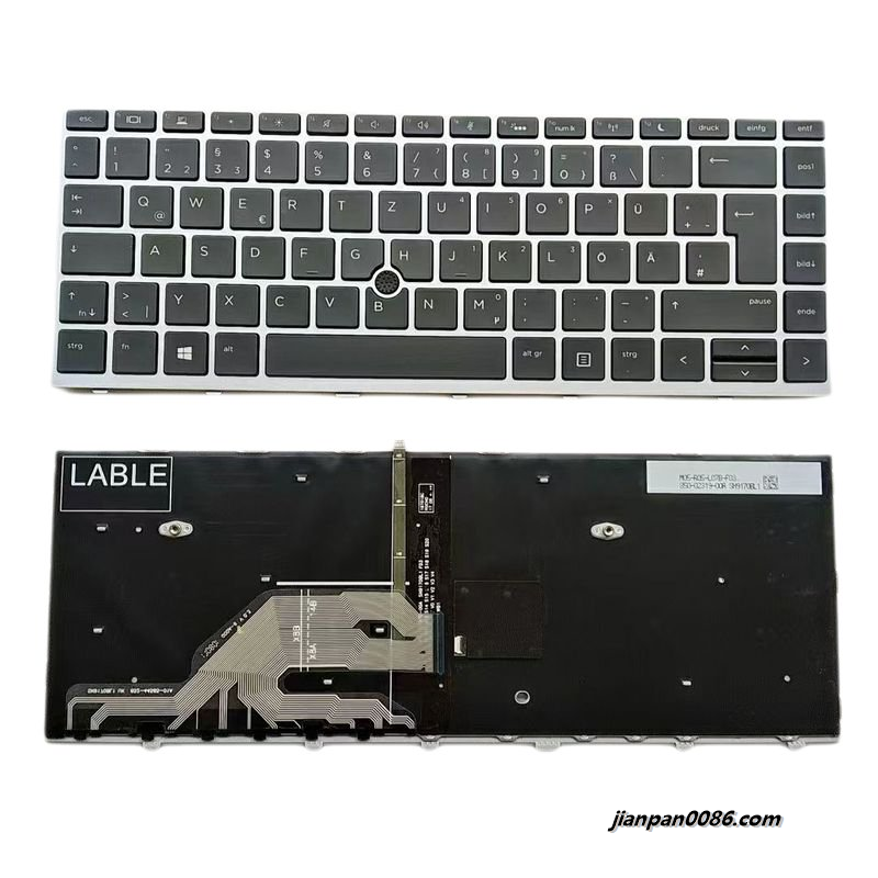 Picture of Original New Germany Language For HP ProBook 640 G4 440 G4 440 G5 Silver Backlight Laptop Keyboard PointStick SG-87740 SN9170BL1  TDH9292