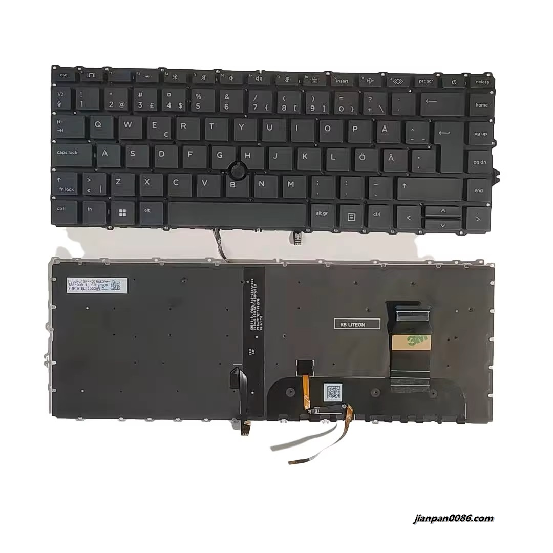 Picture of Original New Swedish Language For HP 840 G7 Black Backlight Laptop Keyboard SG-2140-2SA 2PA537 19217