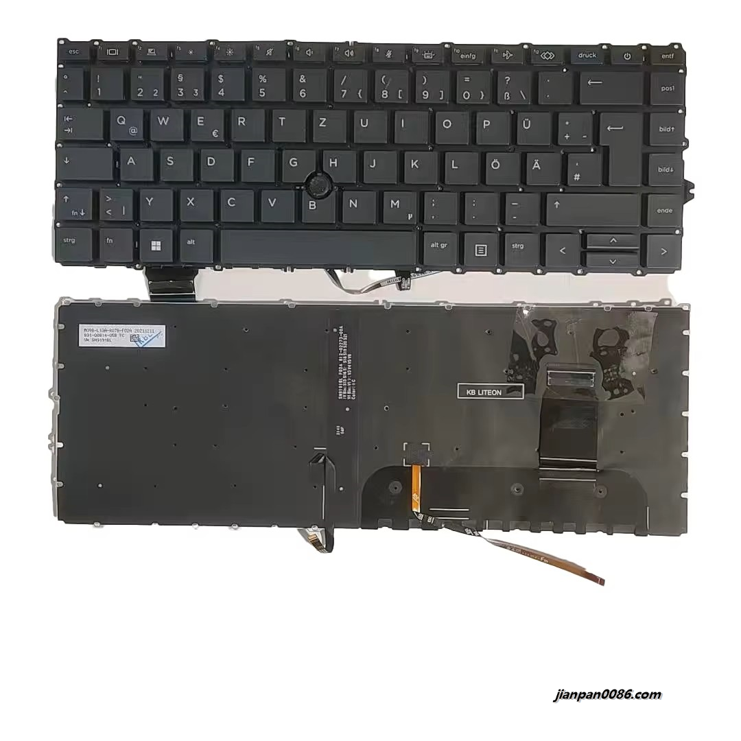 Picture of Original New Germany Language For HP 840 G7 Black Backlight Laptop Keyboard SG-2140-2DA 5PA537 19220