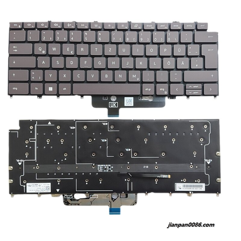 Picture of Original New Germany Layout For DELL XPS 13 9315 Backlit Black Laptop Keyboard SG-B1610-2DA SN2122B1 PK133Q71B16 DP/N:0X23YV S03
