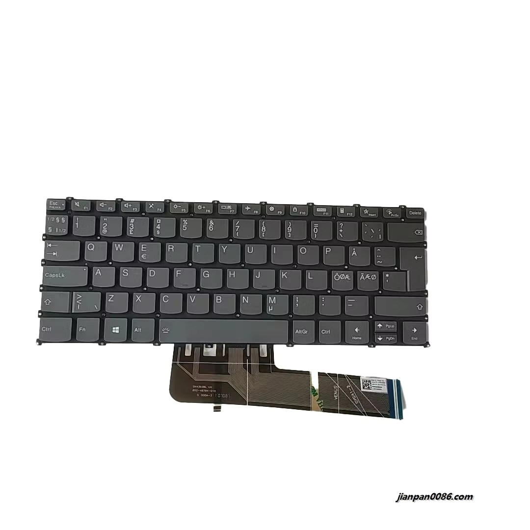 Picture of Original New Nordic Language For Lenovo Xiaoxin Air14 2020 Dark Black Backlight Laptop Keyboard SG-A191910-79A SN4393BL  PK132UZ2A18 1PA557 19345