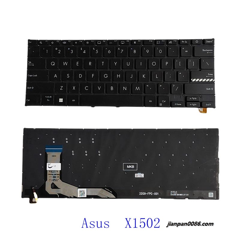 Picture of Original New US Language For Asus X1502 Black Backlit Laptop Keyboard 102-22G9LHA01 F050