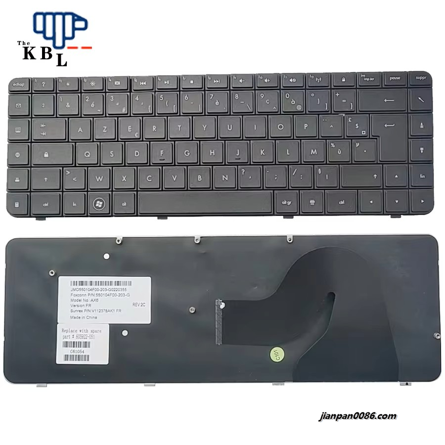 Picture of Original New France Language For HP Presario CQ42 G42 Black Laptop Keyboard V112378AK1 3PTDH3562