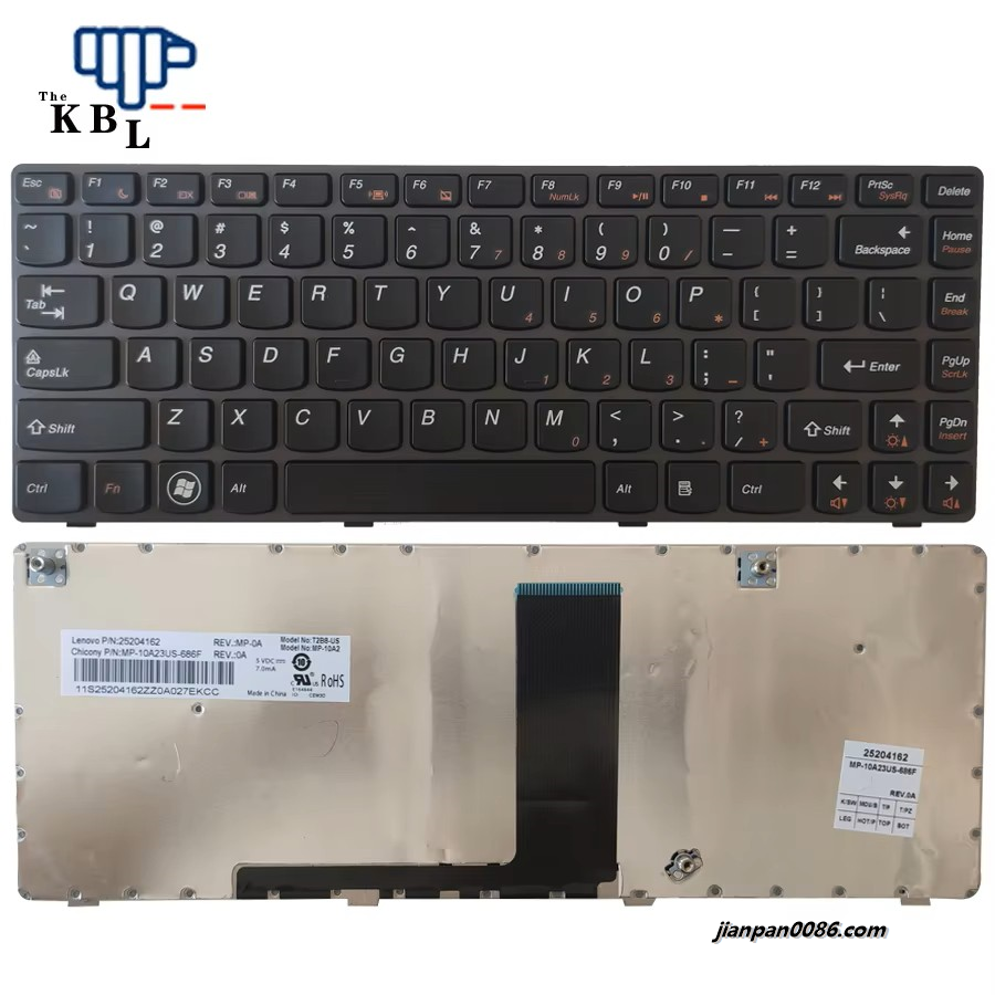 Picture of Original New US Language For Lenovo V380 V380A V380L V380S V385 Black Laptop Keyboard MP10A23US686F 4PE11