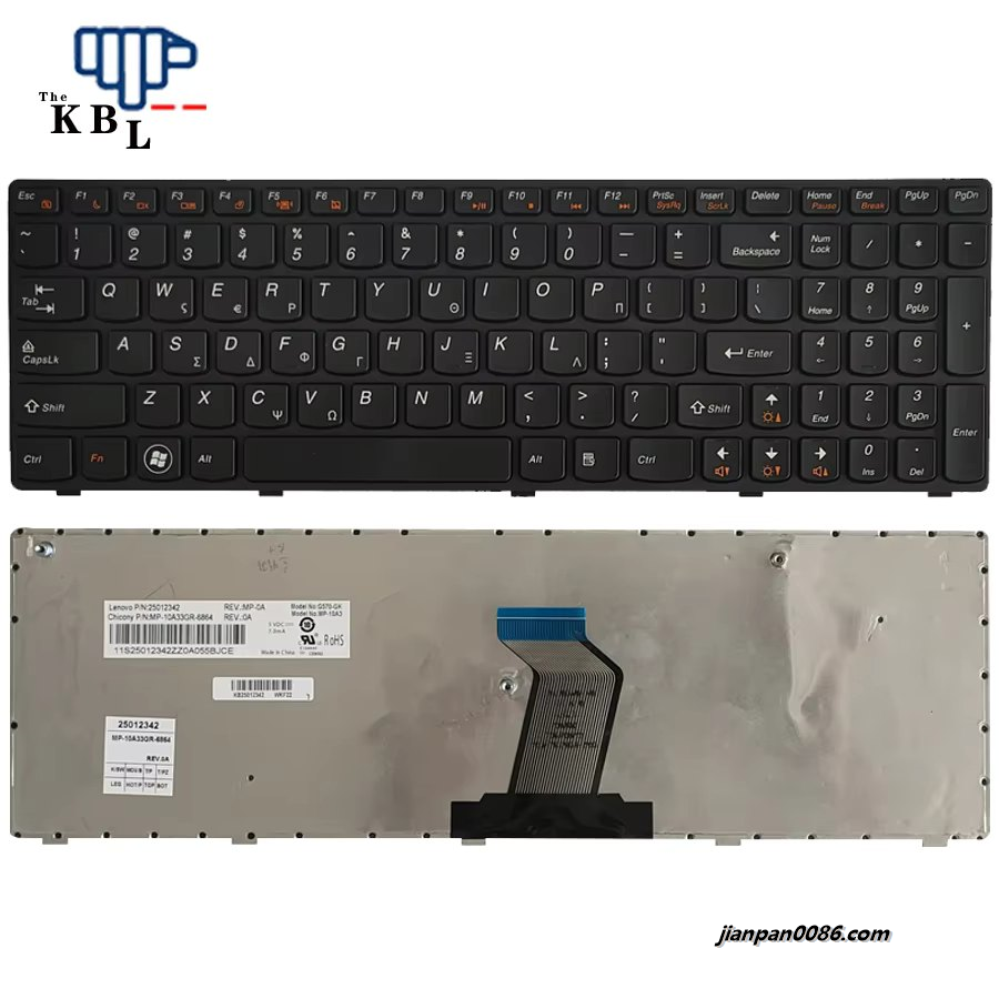 Picture of Oraginal New GK Greece Language For Lenovo G570 Z560 Z565  G575AC GG770 G560 Black Laptop Keyboard 25012342 1P6419
