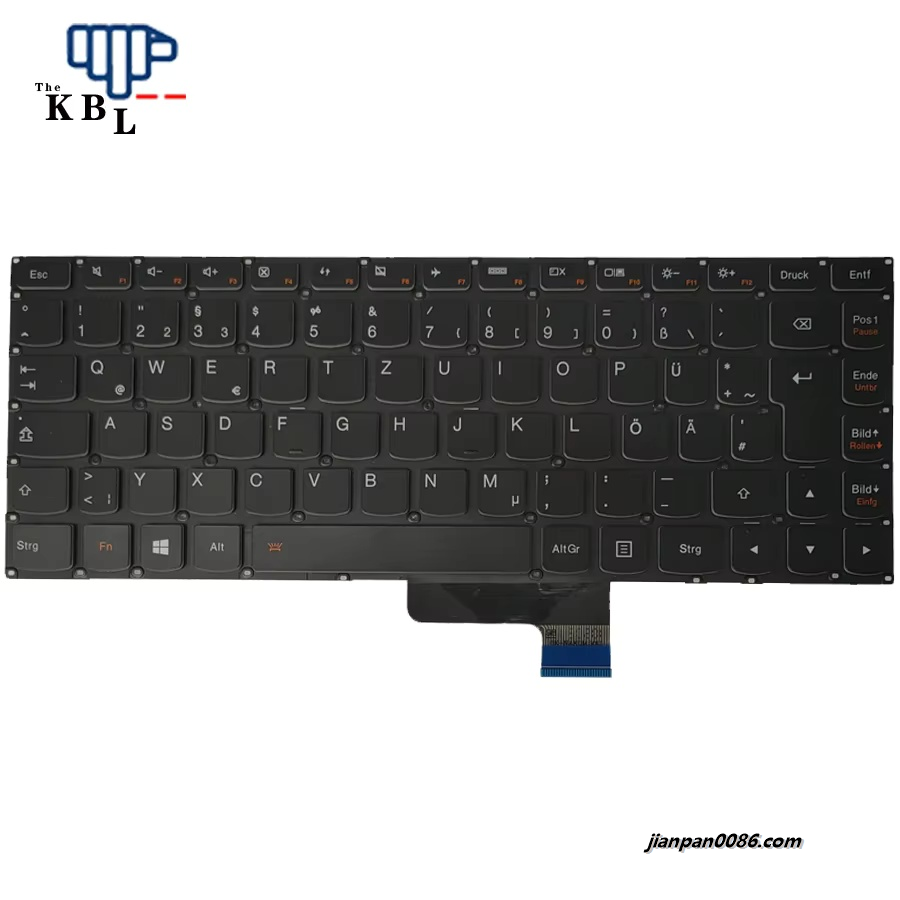 Picture of Original New Germany Language For Lenovo YOGA 2 13 Black Backlit Laptop Keyboard 25215077 PK131382A19