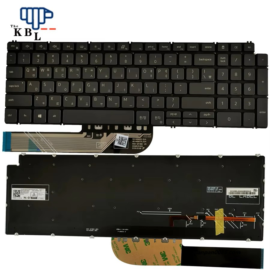 Picture of Original New Korean Language For Dell Inspiron 7590 15-7000 15-7591 15-7791 Grey Backlight Laptop 051DKM NSK-QF0BWIU 11PE639