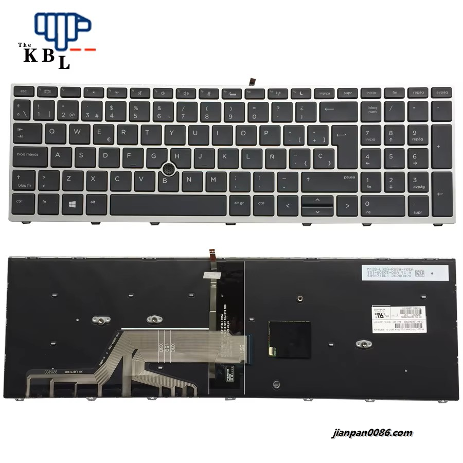 Picture of Original New Spanish Language For HP Probook 450 455 470 G5 Black Backlight Laptop Keyboard WIth Point Stick SG-87840-2EA Sn9171BL