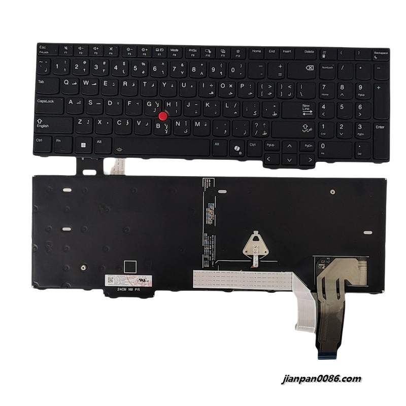 Picture of Original New Arabic Language For Lenovo ThinkPad T16 Black Backlit Laptop Keyboard 2H-BDUARL70141 SN21M39423 PK1338Z3B03 FRU 5N21M39423AA S061