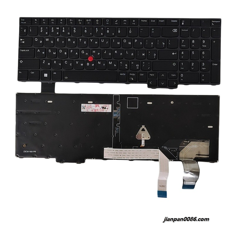 Picture of Original New Russian Language For Lenovo Thinkpad T16 Gen3 Backlit Laptop Keyboard 2H-BDURUL70121 SN21K04949 PK133XX3B06 FRU P/N:5N21K05171 S061