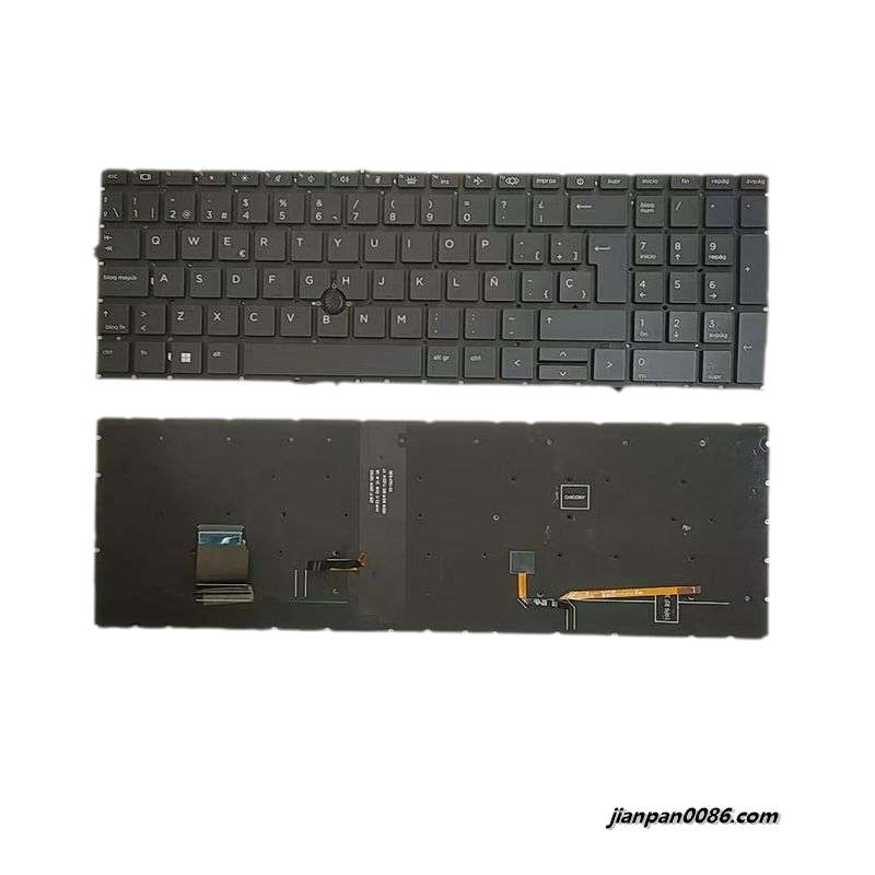 Picture of Original Spanish Layout For HP 850 G7 Black Backlit Laptop Keyboard HPM19F96E0J930 C074