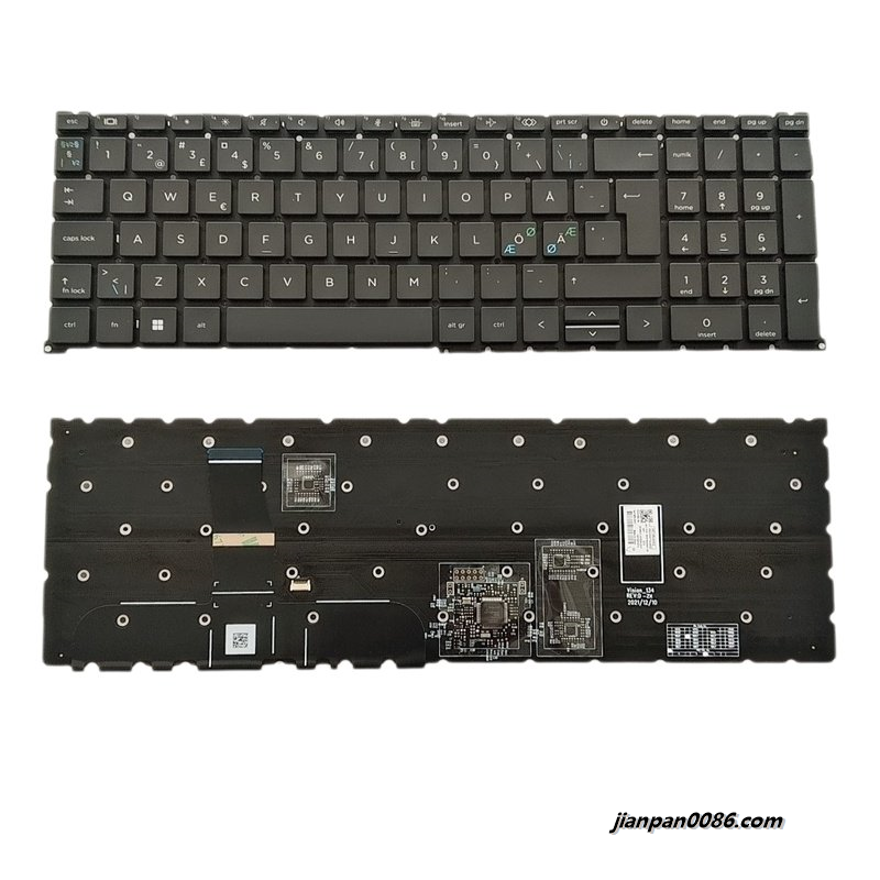 Picture of Original New Nordic NE Layout For HP ZBook Fury 16 G9 G10 Colour Backlit Laptop Keyboard SN1B93B31 SG-B1950-79A 400PS076 N41903-DH1 N19205
