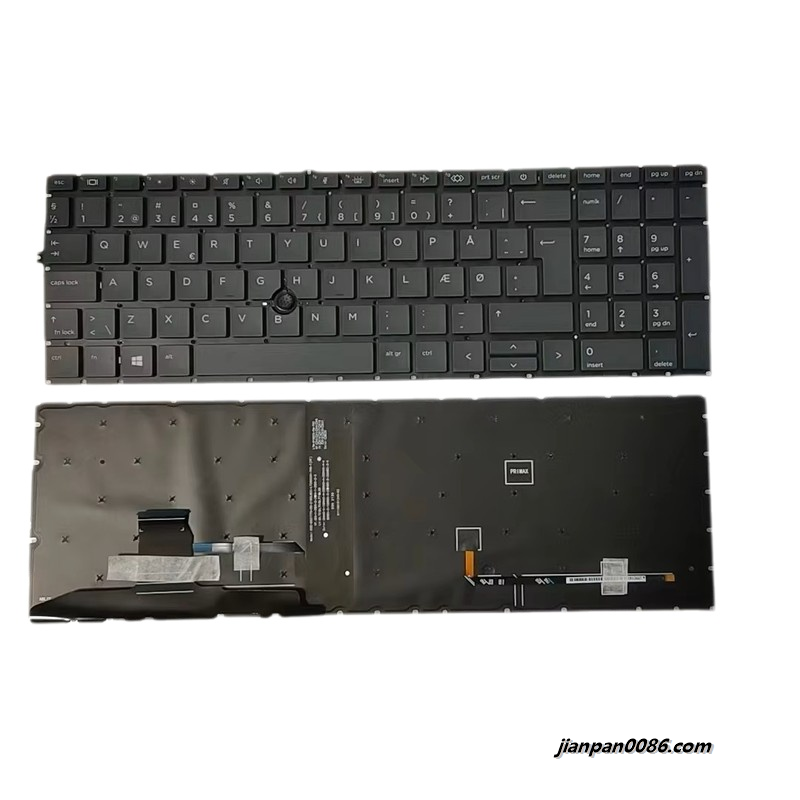 Picture of Original DK Denmark Layout For HP 850 G7 Black Backlit Laptop Keyboard 9P15198TDH806