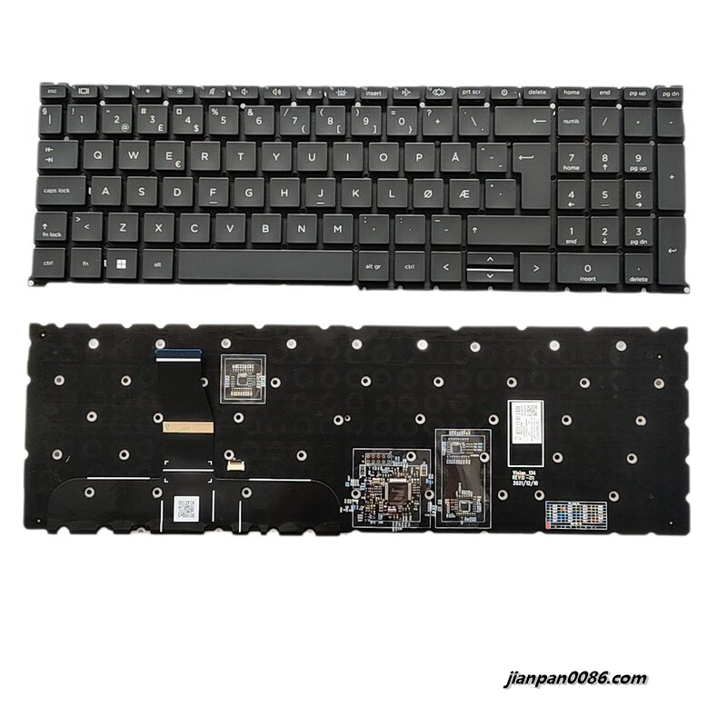 Picture of Original New Norway Layout For HP ZBook Fury 16 G9 G10 865 G9 Colour Backlit Laptop Keyboard SG-B1950-2NA SN1B93B31 S112N19205-091 N41903-091