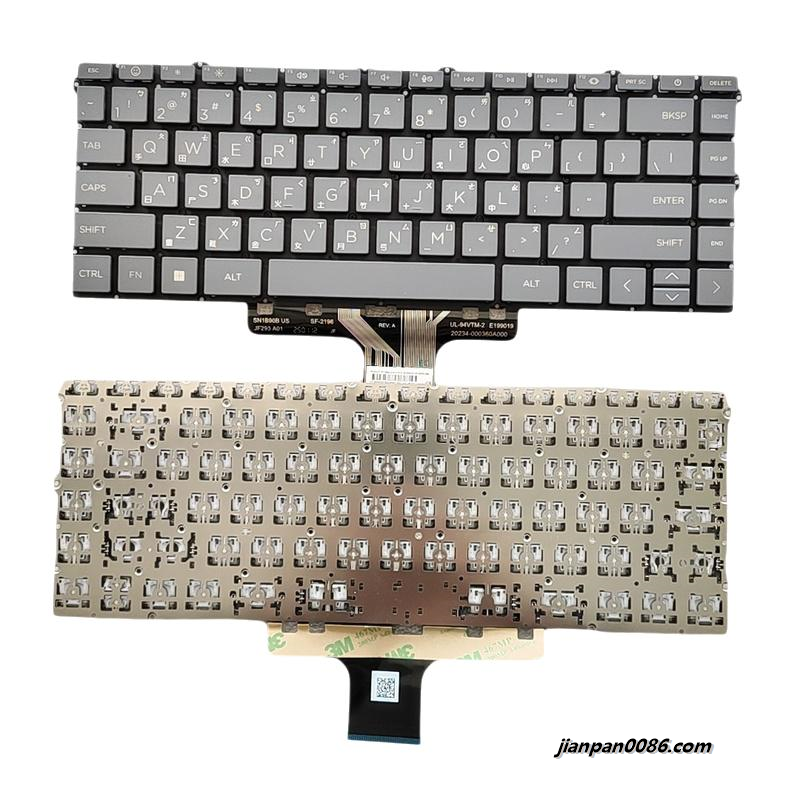 Picture of Original New TW Layout For HP 14-DW NoBacklit Grey Laptop Keyboard SG-B3920-XMA SN1B90X30 S154 N31251-AB1 N35869-AB1