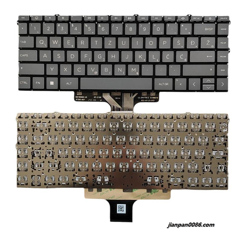Picture of Original New For HP 14-DW NoBacklight Grey SA SL YU Language Laptop Keyboard SG-5430-XYA SN1B90X70 S165 N31251-BA1
