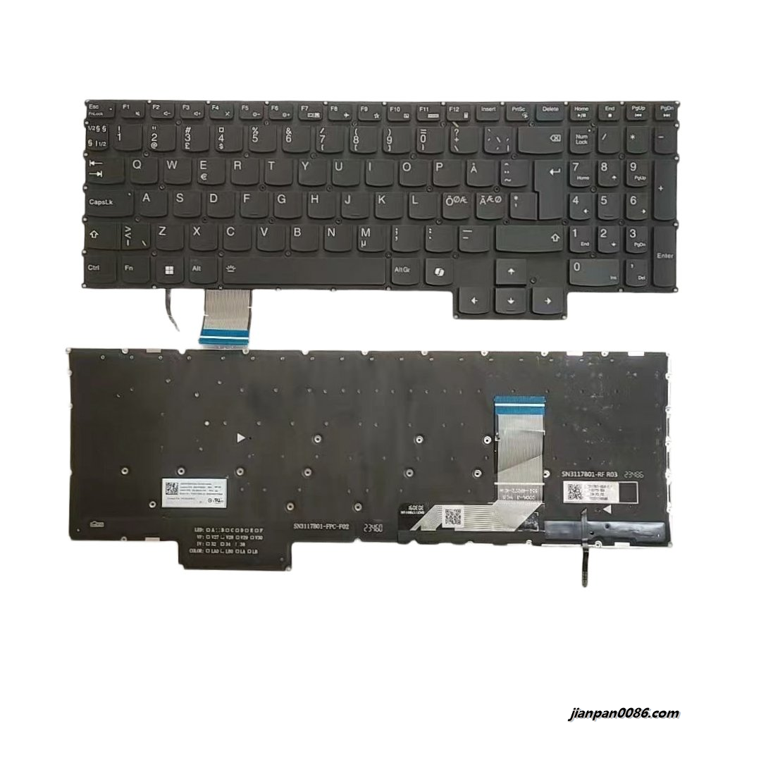 Picture of Original New NE NorthEurope Language For Lenovo Yoga Pro 9 16 Backlit Black Laptop Keyboard SG-B8530-79A SN3117B2A PK133X31M17 Lenovo P/N:SN21P29201 C041